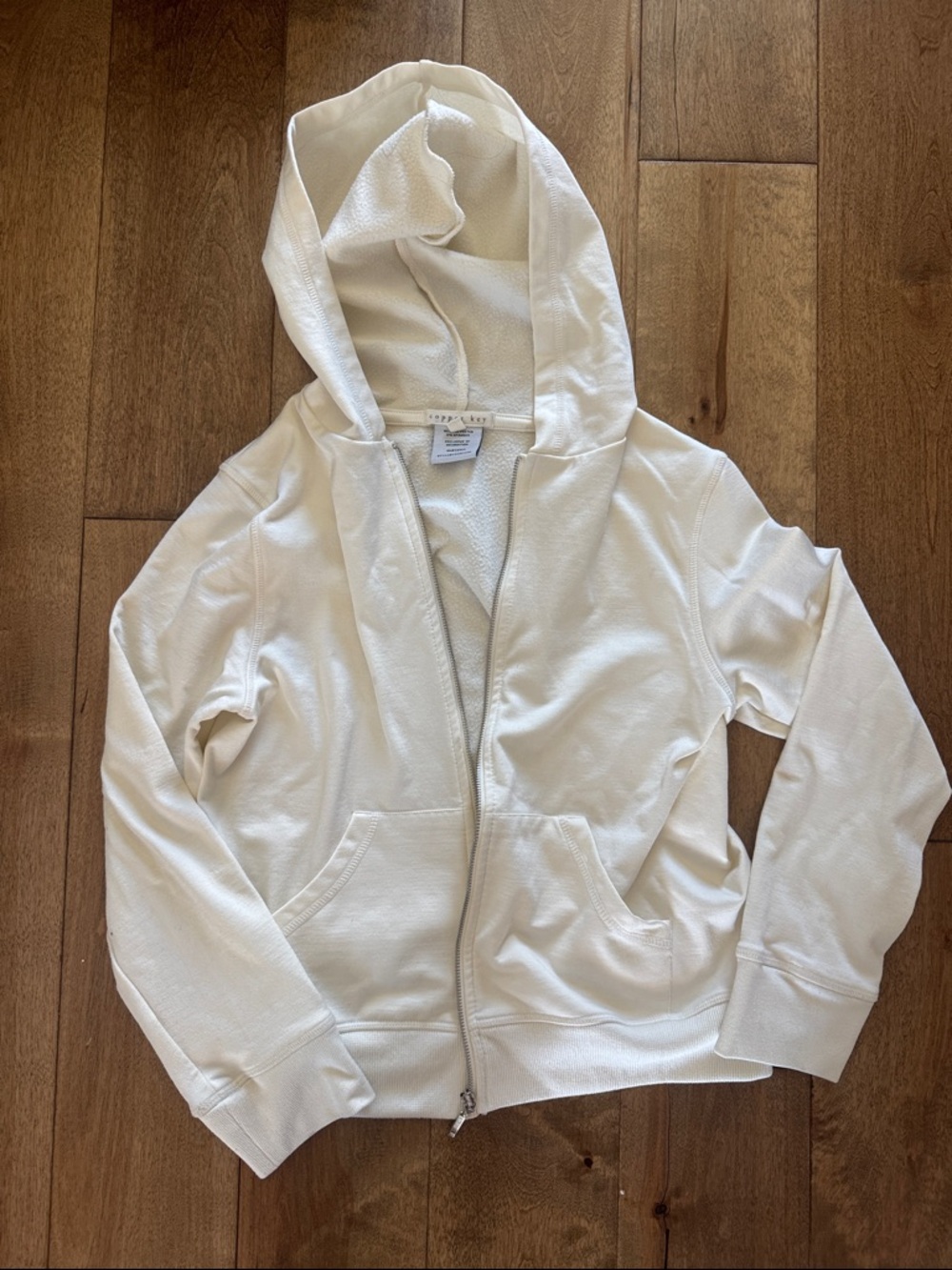 Girls Copper Key Cream Hooded Zip Jacket size M (8/10)